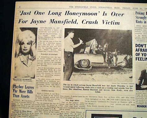 Jayne Mansfield Killed In Crash