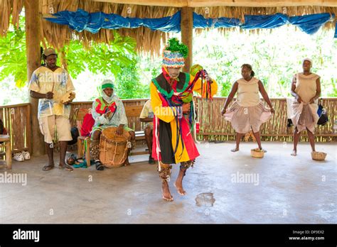 In Traditional Costumes Garifuna Dancers Show Their Cultural Roots