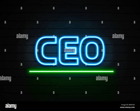 Ceo Neon Sign Glowing Neon Sign On Brickwall Wall 3d Rendered