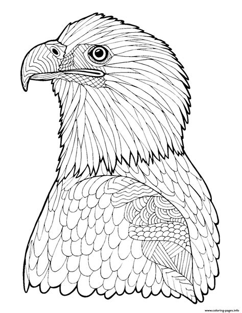 Bald Eagle Zentangle Page Adult Hard Advanced Coloring Pages Printable
