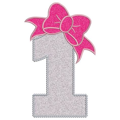 1 Birthday Applique Cute Bow 1st Number Instant Digital Etsy In 2020
