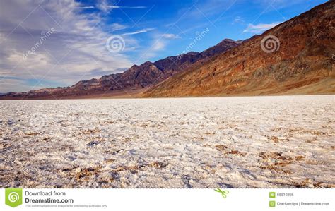 Salt Flats At Badwater Basin In Death Valley Stock Photo Image Of