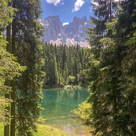 Italië Karersee Bomen Natuur Wild Dolomieten Hd Wallpaper Hd