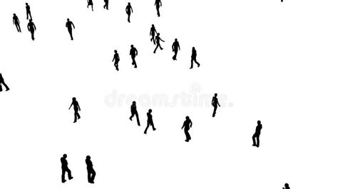 4k Crowd Of People Walkingbusinessman Silhouette Stock Footage