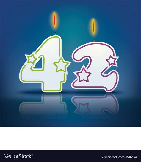 Birthday Candle Number 42 Royalty Free Vector Image