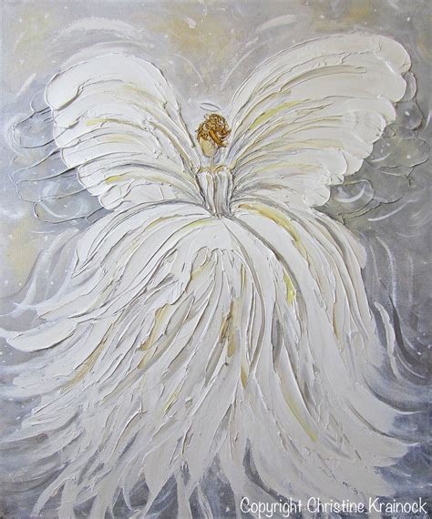 Giclee Print Art Abstract Angel Painting By Christinekrainock