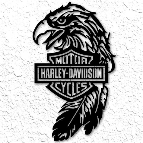 Archivo Stl Harley Davidson Eagle Logo Wall Art Motocicleta Decoración
