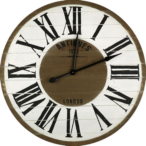 Grande Horloge Murale Ronde En Métal De Style Vintage Silencieux Sans