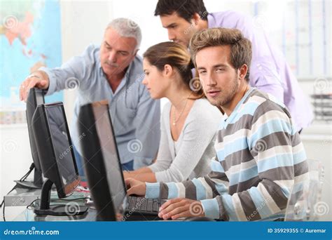 People Working On Computers Stock Image Image Of Bored Office 35929355