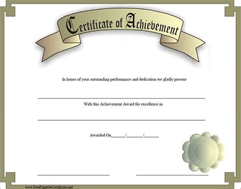 Army Certificate Of Achievement Template Certificate Of Achievement