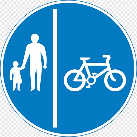 Cycling Bicycle Pedestrian Traffic Sign Road Cycling Blue Text