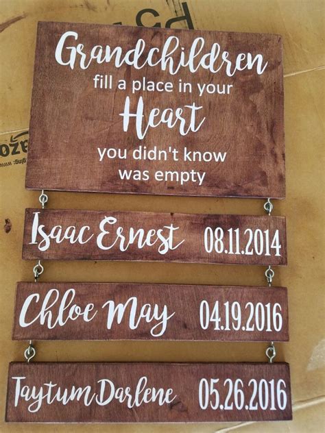Looking for a great mother's day gift idea? Grandchildren sign I made for my mother in law super easy ...