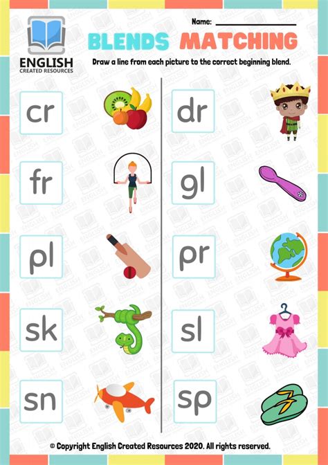 Consonant Blends Worksheets English Created Resources