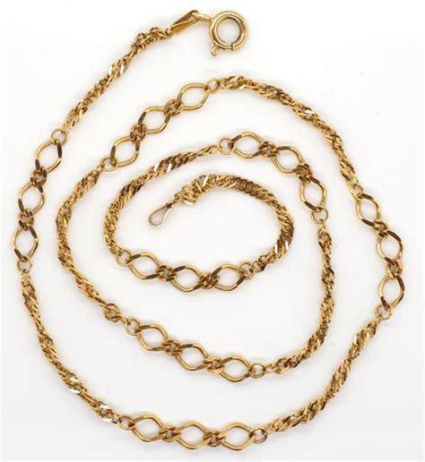 Italian 9ct Gold Fancy Link Necklace 44cm Length Necklacechain