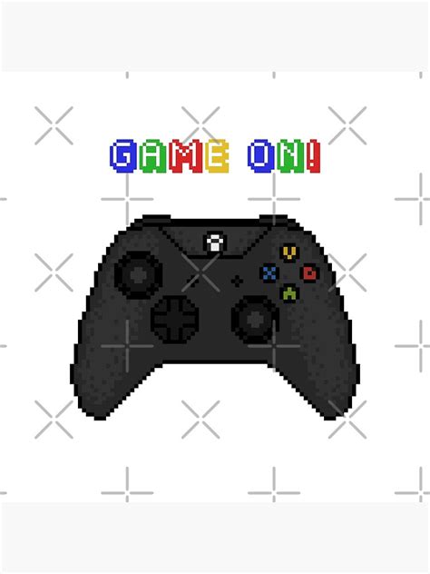 Game On Xbox Controller Black Pixel Art Metal Print By Peex Art
