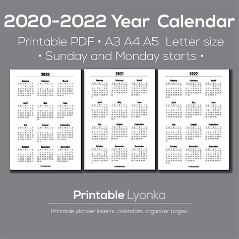 Printable A4 Calendar 2022 Printable Calendar 2021