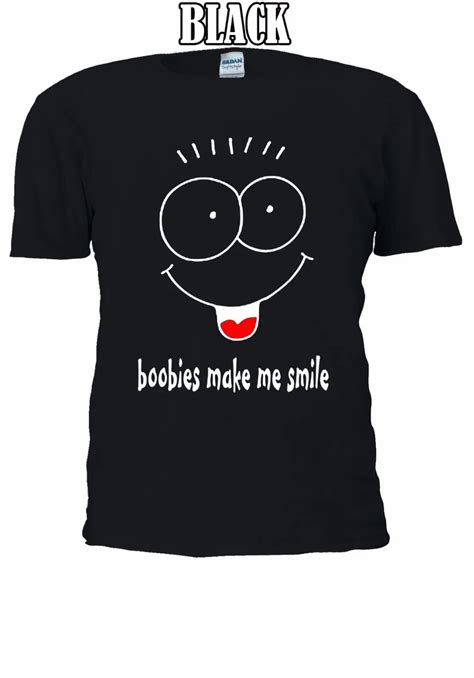 Boobies Make Me Smile Funny Smiley T Shirt Vest Tee Tops Men Women Cool Casual Pride T Shirt Men