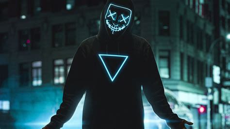 Neon Mask Boy 4k Hd Photography 4k Wallpapers Images