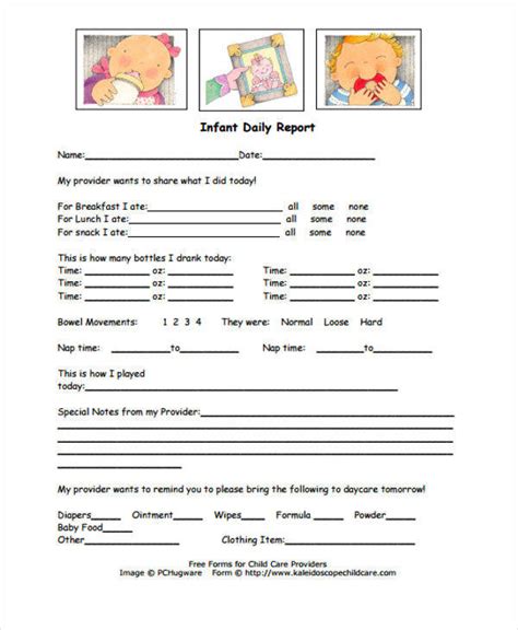 Daycare Daily Log Template Master Template