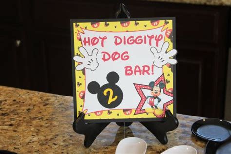 Hot Diggity Dog Bar Sign Mickey Mouse Birthday Party Decoration