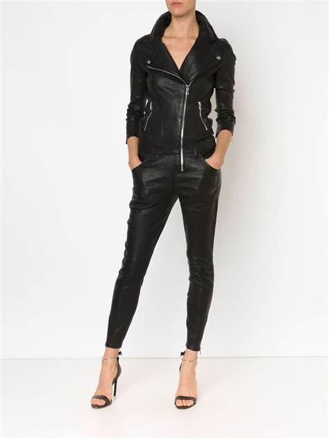 New Women Genuine 100 Pure Lambskin Leather Designer Romper Jumpsuit