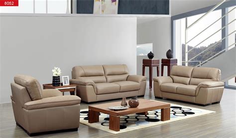 Esf 8052 Modern Living Room Set In Camel Leather