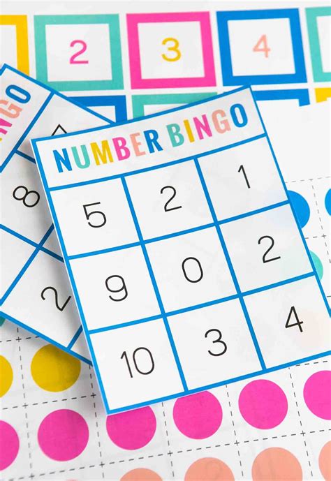 Colorful Number Bingo Card In 2020 Free Printable Bingo Cards