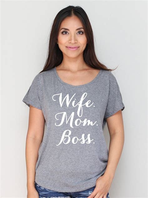 Wife Mom Boss Comfy Slouchy Dolman Tee Women T Shirts For Women Mom