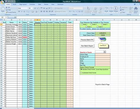 Payroll Excel Spreadsheet Free Download — Db