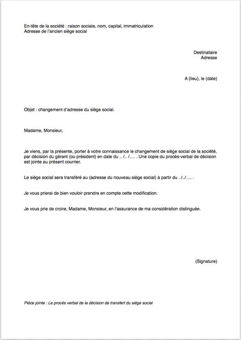 Lettre de changement dadresse entreprise notre modèle gratuit Mise