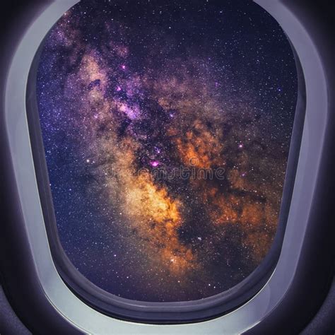 View From Airplane Window Stock Photo Image Of Dark 110500684