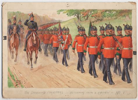 The Sherwood Foresters Returning From A Review 1900 British Army