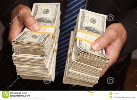 Businessman Handing Over Stacks Of Money Stock Photography ...