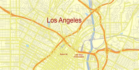 Los Angeles Greater Area California Us Free Vector Map Editable Download