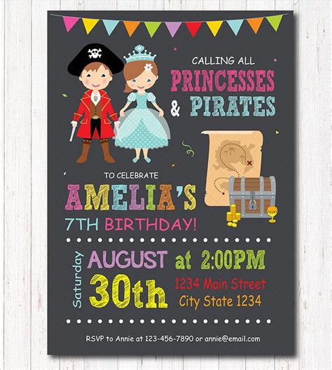 this is an image of a princess and prince birthday party invitation with the text