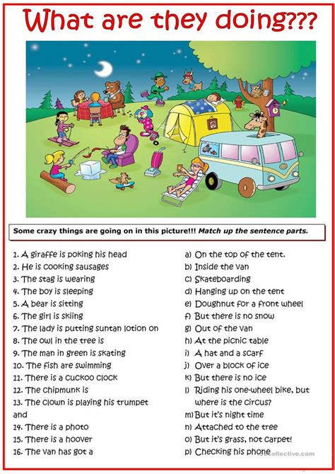 Crazy picture for present continuous tense practice | English lessons ...