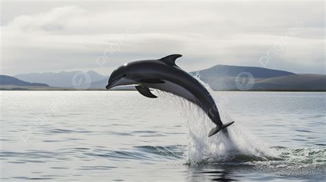Dolphin Jumping While Out Of The Water Background Dolphin Picture