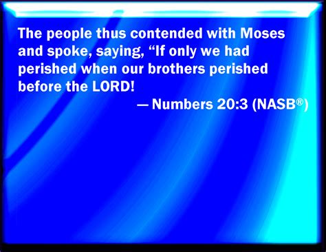 Numbers 203 And The People Strived With Moses And Spoke Saying