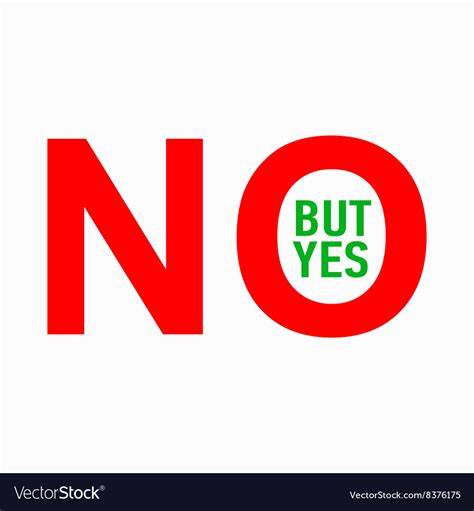 No But Yes Icon Simple Style Royalty Free Vector Image