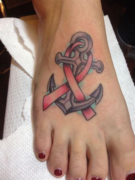 Cute cancer ribbon tattoo designs on arm ~ cvcaz tattoo art ideas ~ tattoo design inspiration. Pink Ribbon Tattoo with Anchor | Tats | Pinterest