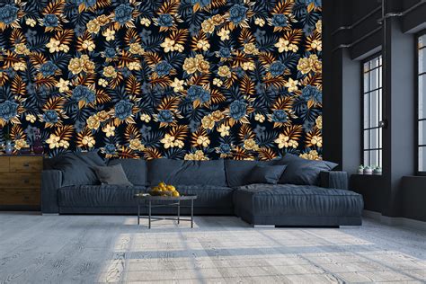 Navy Blue And Gold Wallpaper