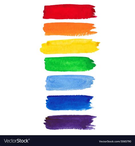 Colorful Watercolor Brush Strokes Royalty Free Vector Image