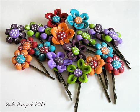 Tutorial Flower Hairpins Polymer Clay Crafts Polymer Clay Flowers
