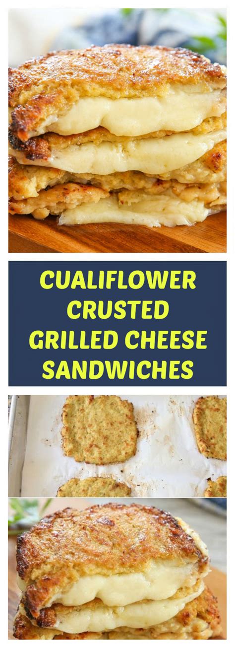Vegan Gluten Free Cauliflower Crusted Grilled Cheese Sandwiches