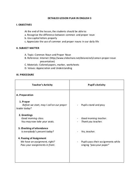 Detailed Lesson Plan In Elementary Mathematics Plans Learning Penaflor