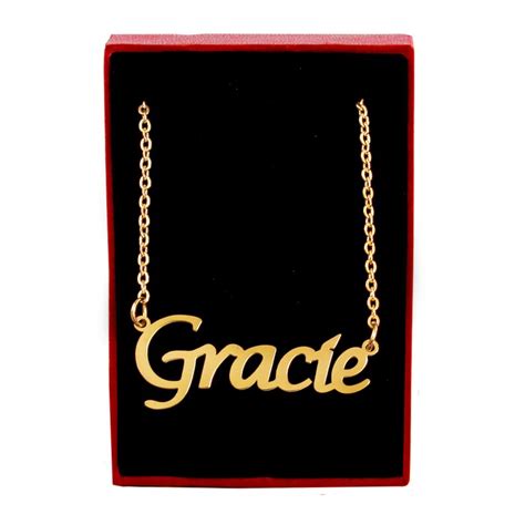 Gracie Personalized Name Necklace 18ct Rose Etsy