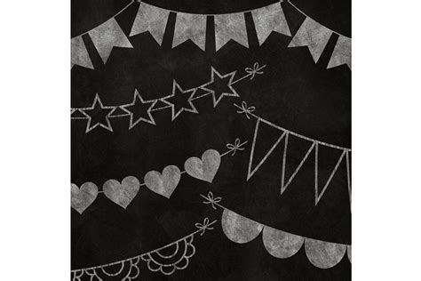 Chalkboard Bunting Banners Clipart Bunting Banner Clip Art Banner