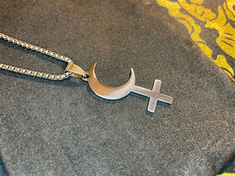 Lilith Symbol Crescent Moon Inverted Upside Down Cross | Etsy
