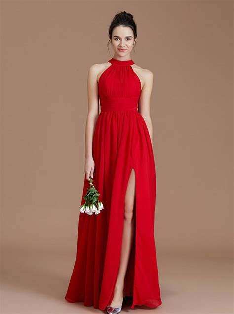 Red Bridesmaid Dresseschiffon Long Bridesmaid Dressbridesmaid Dress
