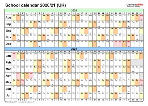Free download excel monthly calendar template. School calendars 2020/21 UK - free printable Word templates